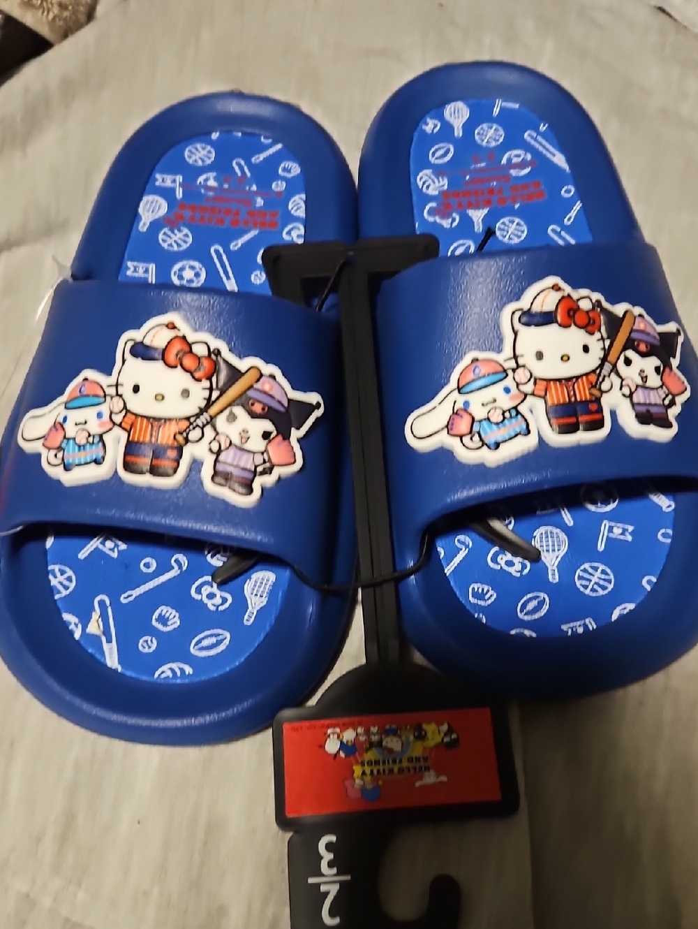 Hello Kitty Blue Kids Slide Sandals Size 2/3